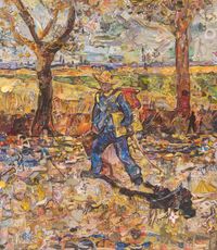 Repro: Painter on the Road to Tarascon, after Van Gogh by Vik Muniz contemporary artwork photography