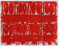 Untitled Anxious Red Drawing by Rashid Johnson contemporary artwork painting