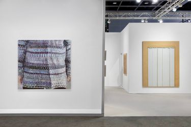 Installation view of Tina Kim Gallery | Booth 3D08 at Art Basel Hong Kong. Courtesy of Tina Kim Gallery. Photo by Sebastiano Pellion di Persano.