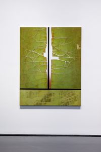 The crack (green & red) by Andrew Browne contemporary artwork painting, works on paper