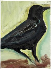 Crow (yellow and green) by Matthew Krishanu contemporary artwork painting