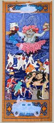 Khadim Ali, The other gods and goddesses (2020). 359 x 136 cm. Machine and hand embroidery and dye ink on fabric. Courtesy Latitude 28.Image from:Resilience and Reconnection at Delhi Contemporary Art WeekRead InsightFollow ArtistEnquire