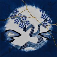 Enso-flowers cherry blossoms -Japan Blue-#1 by Kohei Kyomori contemporary artwork print