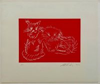 Cats Red by Ai Weiwei contemporary artwork print