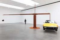 Porsche with Meteorite by Chris Burden contemporary artwork installation