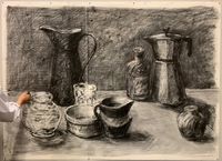 Still Life with Black Jug II (Drawing from a Natural History of the Studio) by William Kentridge contemporary artwork works on paper, drawing