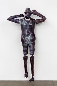 Showering Figure (Purple) by Christian Holstad contemporary artwork mixed media