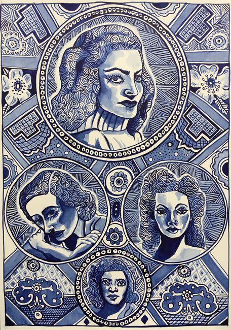 Blue Ladies by Sam Mitchell contemporary artwork