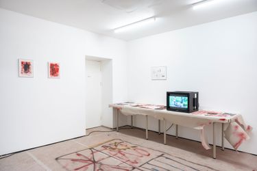 Exhibition view: Pu Yingwei, A Study in scarlet: The re-origin of revolutionary realism, Mamoth, London (2 October–13 November 2021). Courtesy the artist and Mamoth.
