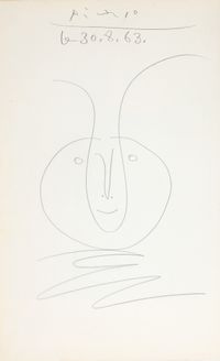Tête de faune by Pablo Picasso contemporary artwork works on paper, drawing