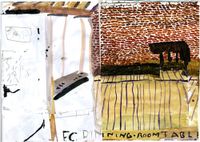 FC Dining Room by Rose Wylie contemporary artwork painting, works on paper