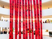 Blood-red Banners Fall at Guggenheim to Protest Iran Violence