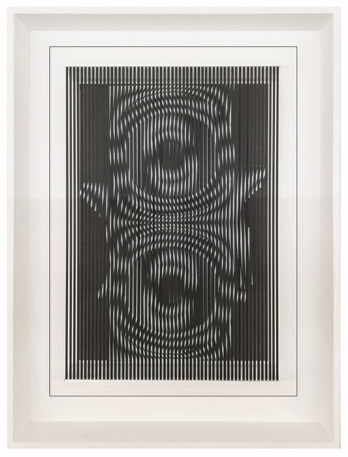 Espansioni-contrazioni in nero by Alberto Biasi contemporary artwork