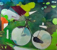 Bike in the dark by Cristina Canale contemporary artwork painting