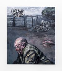 Agtertuin, met die Groot Man by Johann Louw contemporary artwork painting