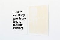 DEAD PARENTS POSTER (cream) by Janelle Low contemporary artwork print