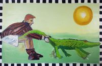Paradise No. 3 (Crocodile) by Carla Busuttil contemporary artwork painting