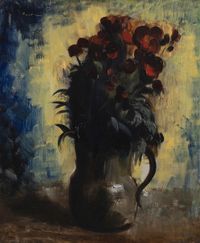 Nature morte au vase de giroflées by Jean Fautrier contemporary artwork painting, works on paper