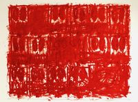 Untitled Anxious Red Drawing by Rashid Johnson contemporary artwork painting