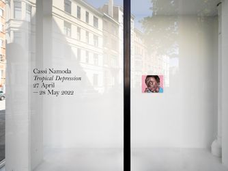 Exhibition view: Cassi Namoda, Tropical Depression, Xavier Hufkens, Rivoli, Brussels (27 April–28 May 2022). Courtesy Xavier Hufkens. Photo: Allard Bovenberg.