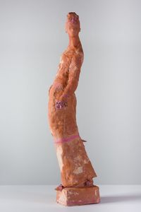 Woman with hobble skirt by Linda Marrinon contemporary artwork sculpture
