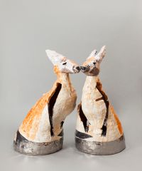 A pair of Red Kangaroos 1 by Peter Cooley contemporary artwork sculpture