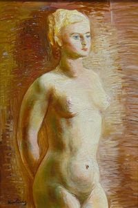Jeune femme nue debout by Moïse Kisling contemporary artwork painting, works on paper