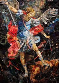Repro (saints): Archangel Micahel after Dorko Topalski by Vik Muniz contemporary artwork print