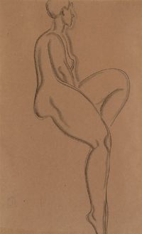 Nude II by Sanyu contemporary artwork drawing