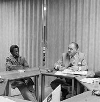 At a meeting of the Worker-Management Liaison Committee of the Colgate-Palmolive company, Boksburg (2_29772) by David Goldblatt contemporary artwork photography