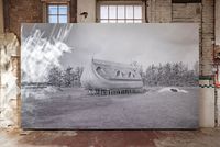 Houseboat for Ho (Wallpaper) by Simon Starling contemporary artwork textile