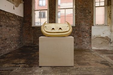 Exhibition view: Simon Starling, Houseboat for Ho (Presented by The Strawman), The Modern Institute,Bricks Space, Glasgow (25 April–25 May 2024).Courtesy The Artist and The Modern Institute. Photo: Patrick Jameson.