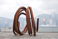 Two Indeterminate Lines by Bernar Venet contemporary artwork sculpture