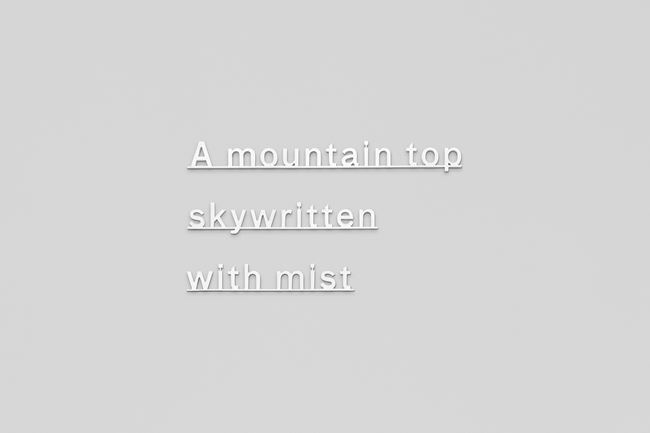 Ideas - (A mountain top skywritten with mist) by Katie Paterson contemporary artwork