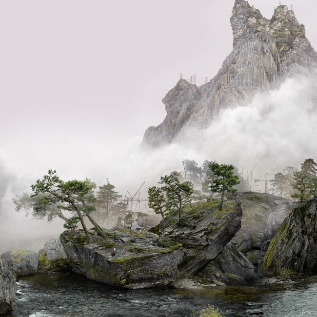 Imagined Landscape – Falcon by Yang Yongliang contemporary artwork