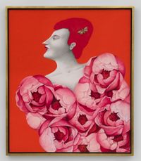 Portrait with Roses by Nicolas Party contemporary artwork drawing