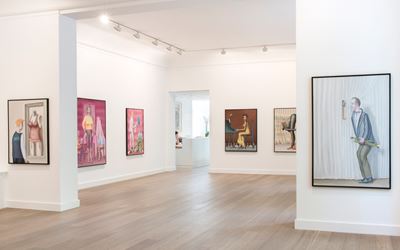 Exhibition view: Konrad Klapheck, Behind the Curtain, Galerie Lelong, Paris (6 April–13 May 2017). Courtesy Galerie Lelong.