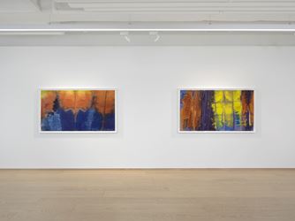 Exhibition view: Sam Gilliam, Watercolors, Pace Gallery, Geneva (21 January–19 March 2021). © Sam Gilliam / 2020 Artists Rights Society. Courtesy Pace Gallery.