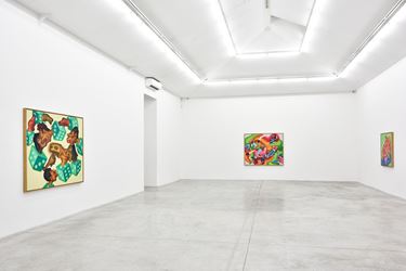 Exhibition view: Peter Saul, Art History is Wrong, Almine Rech, Paris (18 January–29 February 2020). © Peter Saul. Courtesy the Artist and Almine Rech. Photo: Rebecca Fanuele.