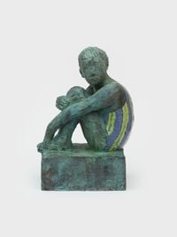 Seated bather (Green Patina) by Claire Tabouret contemporary artwork painting, sculpture
