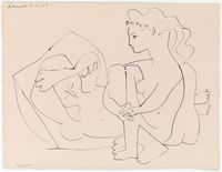 Jeunes Femmes nues reposant by Pablo Picasso contemporary artwork print, drawing