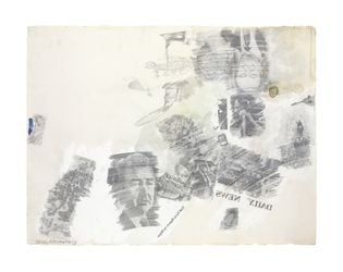 Robert Rauschenberg, Political Folly, (1968). Solvent transfer with gouache and watercolour on paper, 22 1/2 x 30 inches (57.1 x 76.2 cm). Courtesy Offer Waterman.