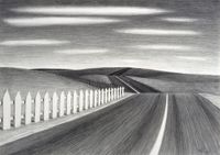 Picket Landscape by Robin Lowe contemporary artwork drawing