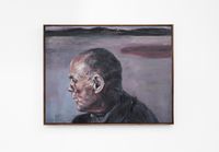 Portret van man met verre landskap by Johann Louw contemporary artwork painting