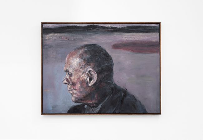 Portret van man met verre landskap by Johann Louw contemporary artwork