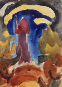 Leuchtturm (Lighthouse) by Karl Schmidt-Rottluff contemporary artwork painting, works on paper