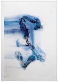 Untitled blue 1 by Tosh Basco contemporary artwork painting, works on paper