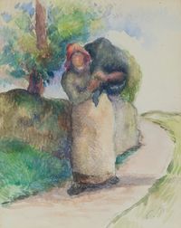 Porteuse de Fagots by Camille Pissarro contemporary artwork works on paper, drawing