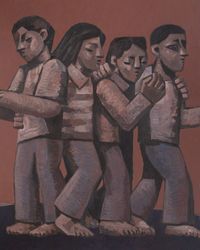 Untitled (Four figures) by Heesoo Kim contemporary artwork painting