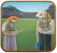 Watching the Plants with Heart (IV) No Fruit on My Tomato Plant by Ant Ngai Wing Lam contemporary artwork painting